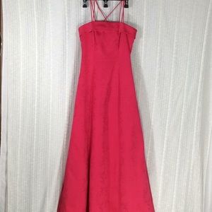 Roberta Magenta Formal Spaghetti Strap Gown-Size 7/8